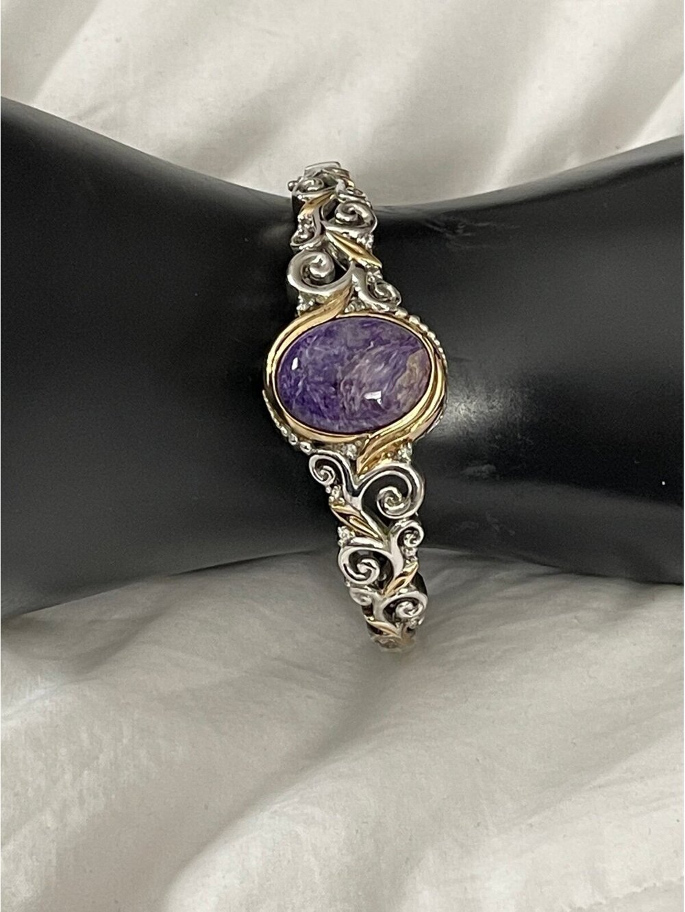 Michael Valitutti Amethyst 925 18K Overlay Bracelet